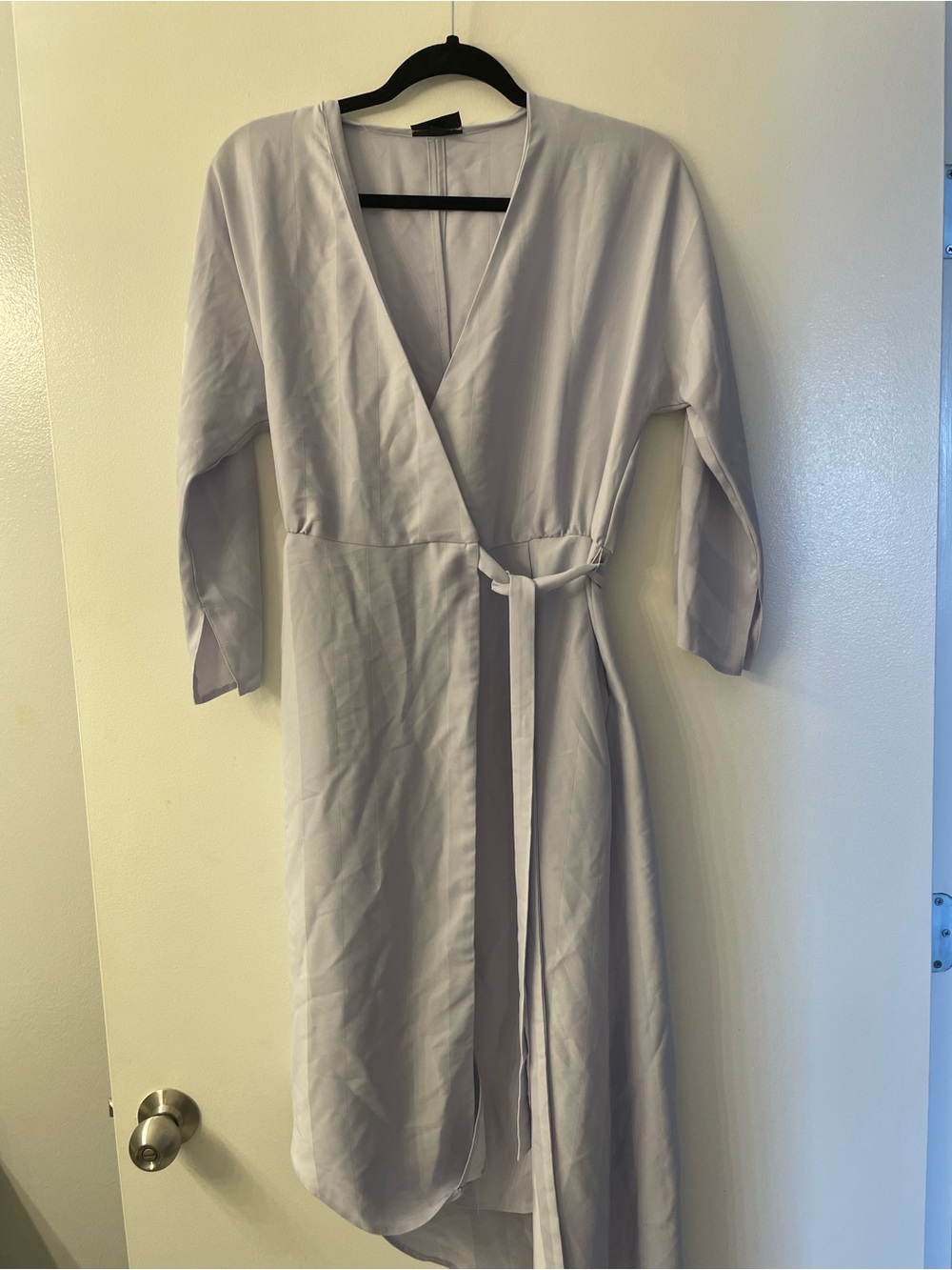 Topshop Pale Lavender Wrap Dress with Waist Tie